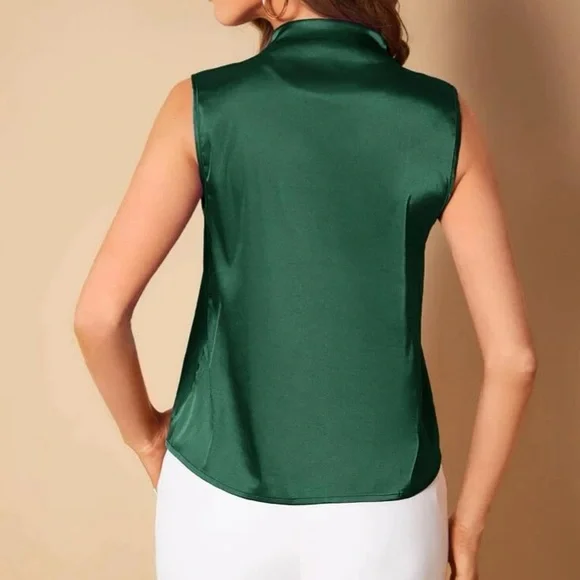 Boho V neck satin blouse - Picture 3 of 6
